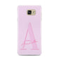 Personalised Pink Initial Samsung Galaxy A7 2016 Case on gold phone