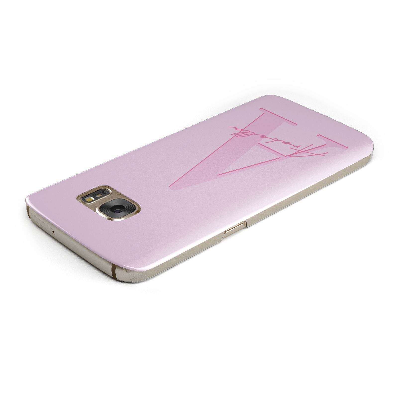 Personalised Pink Initial Samsung Galaxy Case Top Cutout