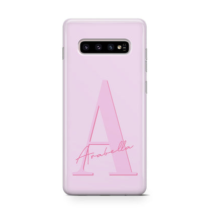 Personalised Pink Initial Samsung Galaxy S10 Case
