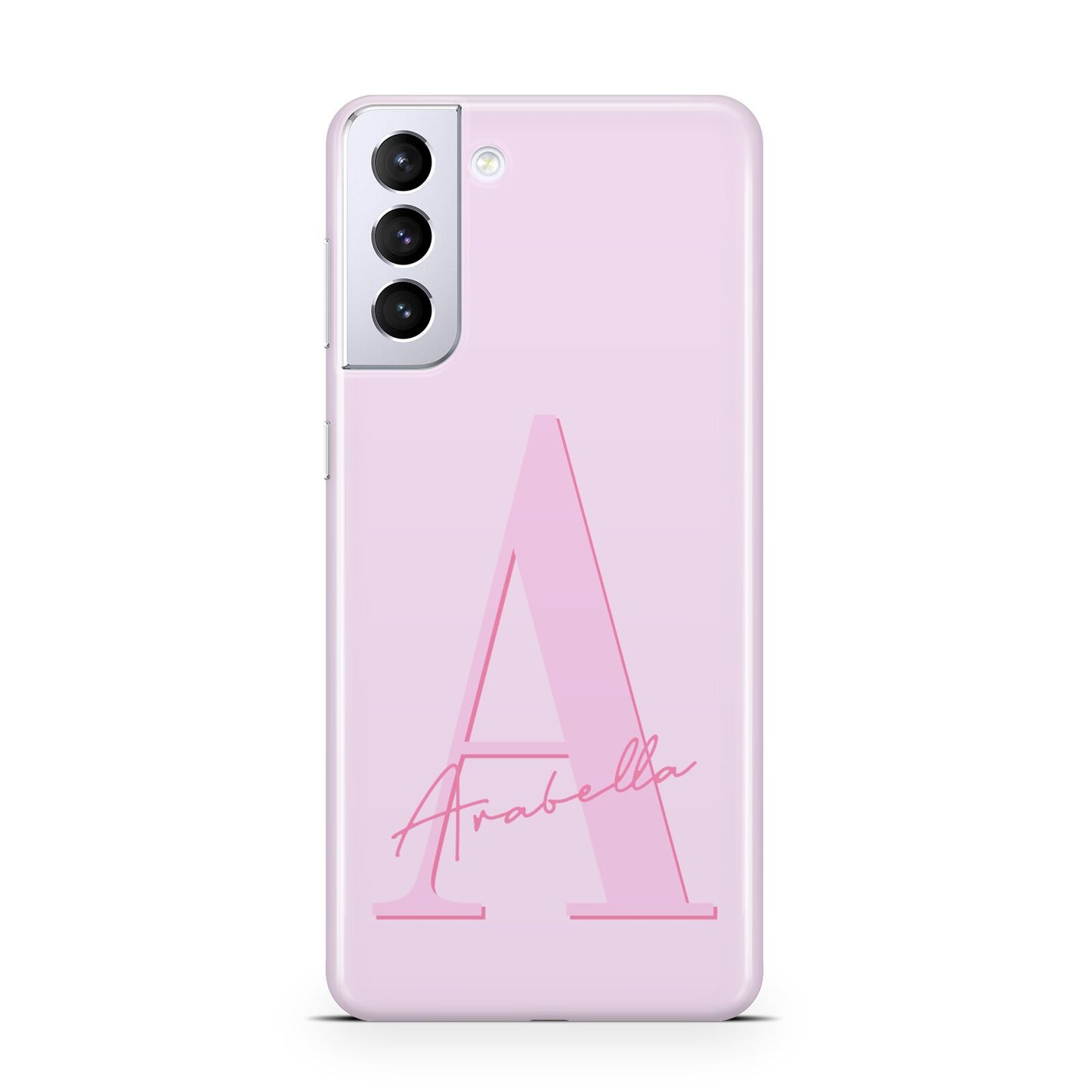 Personalised Pink Initial Samsung S21 Plus Phone Case