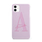 Personalised Pink Initial iPhone 11 3D Snap Case