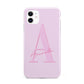 Personalised Pink Initial iPhone 11 3D Tough Case
