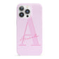 Personalised Pink Initial iPhone 13 Pro Full Wrap 3D Snap Case