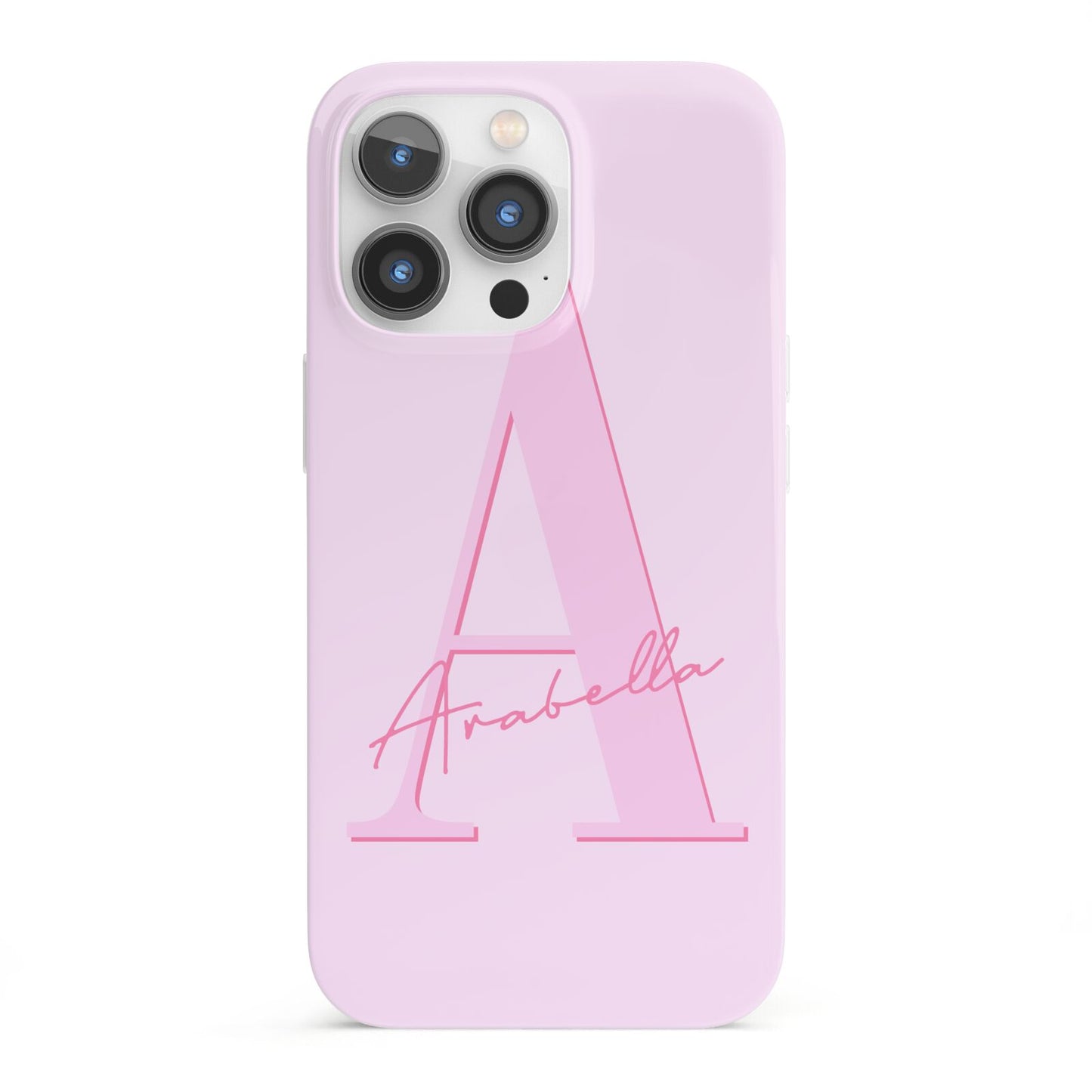 Personalised Pink Initial iPhone 13 Pro Full Wrap 3D Snap Case