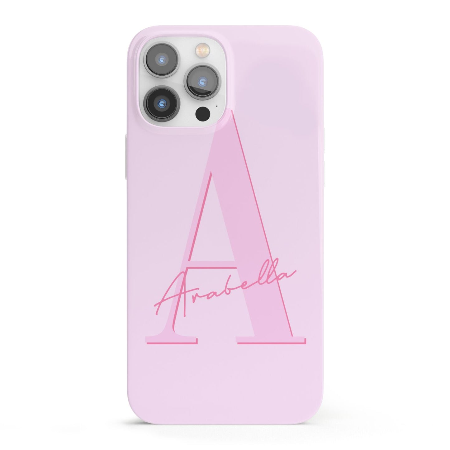 Personalised Pink Initial iPhone 13 Pro Max Full Wrap 3D Snap Case
