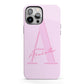 Personalised Pink Initial iPhone 13 Pro Max Full Wrap 3D Tough Case