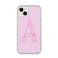 Personalised Pink Initial iPhone 14 Plus Glitter Tough Case Starlight