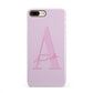 Personalised Pink Initial iPhone 8 Plus 3D Snap Case on Gold Phone