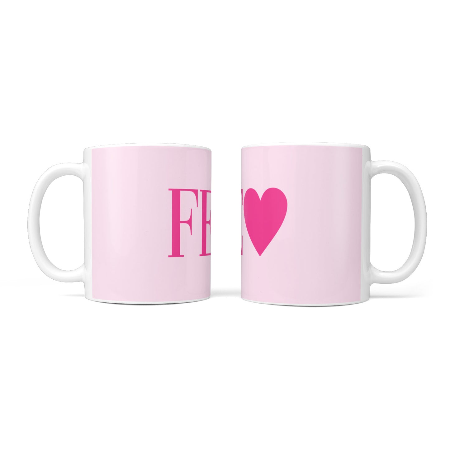 Personalised Pink Initials Heart 10oz Mug Alternative Image 3