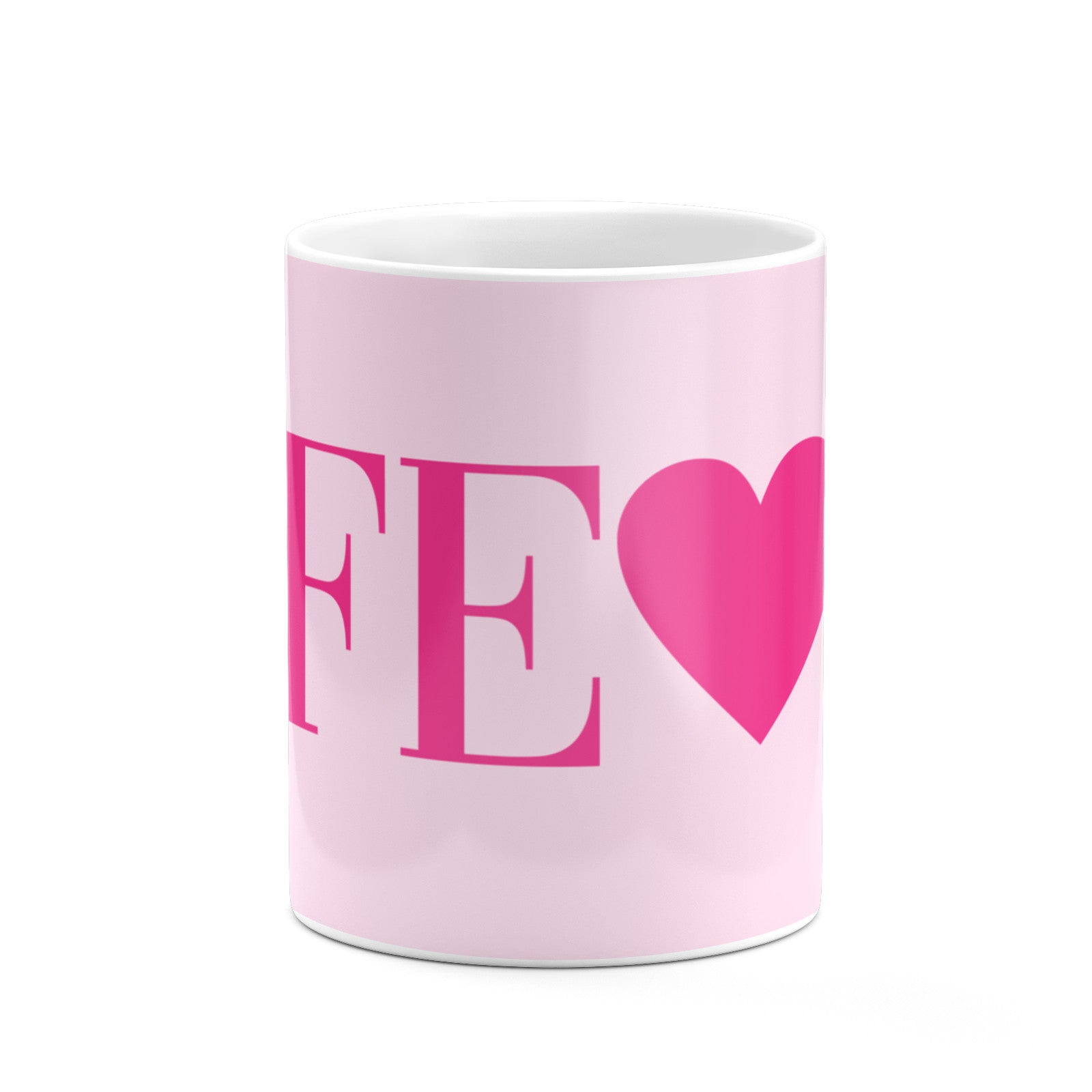 Personalised Pink Initials Heart 10oz Mug Alternative Image 7