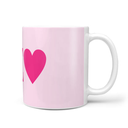 Personalised Pink Initials Heart 10oz Mug