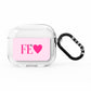Personalised Pink Initials Heart AirPods Clear Case 3rd Gen