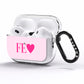 Personalised Pink Initials Heart AirPods Pro Clear Case Side Image