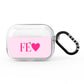 Personalised Pink Initials Heart AirPods Pro Clear Case