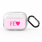 Personalised Pink Initials Heart AirPods Pro Glitter Case