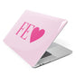 Personalised Pink Initials Heart Apple MacBook Case Side View
