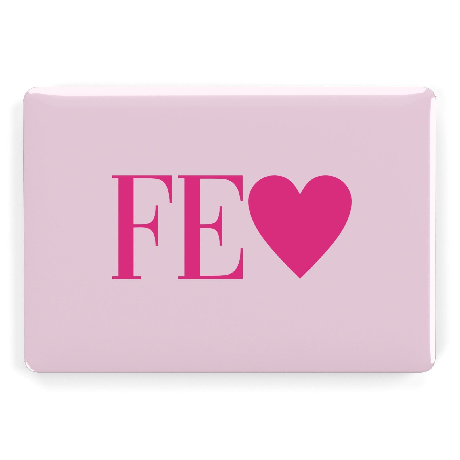 Personalised Pink Initials Heart Apple MacBook Case