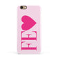 Personalised Pink Initials Heart Apple iPhone 6 3D Snap Case