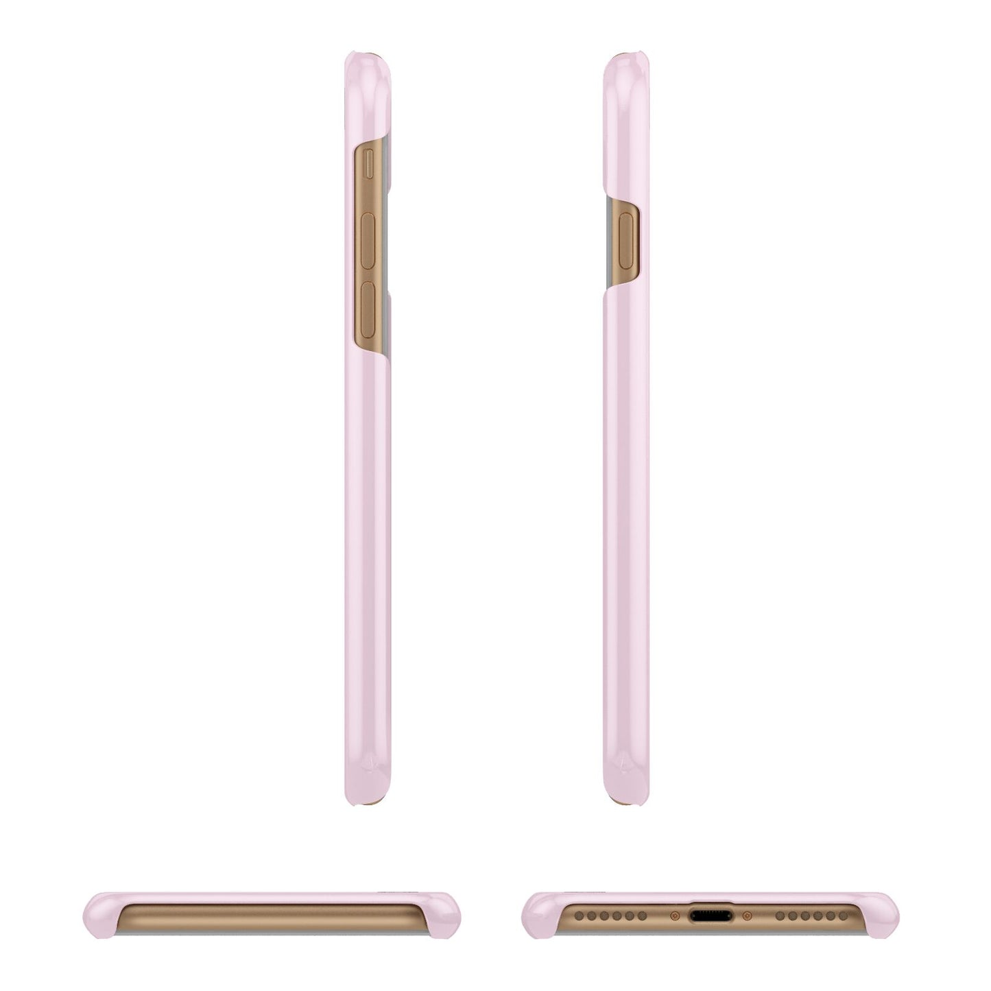 Personalised Pink Initials Heart Apple iPhone 7 8 3D Wrap Snap Case Angled Images