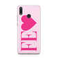 Personalised Pink Initials Heart Huawei Y9 2019