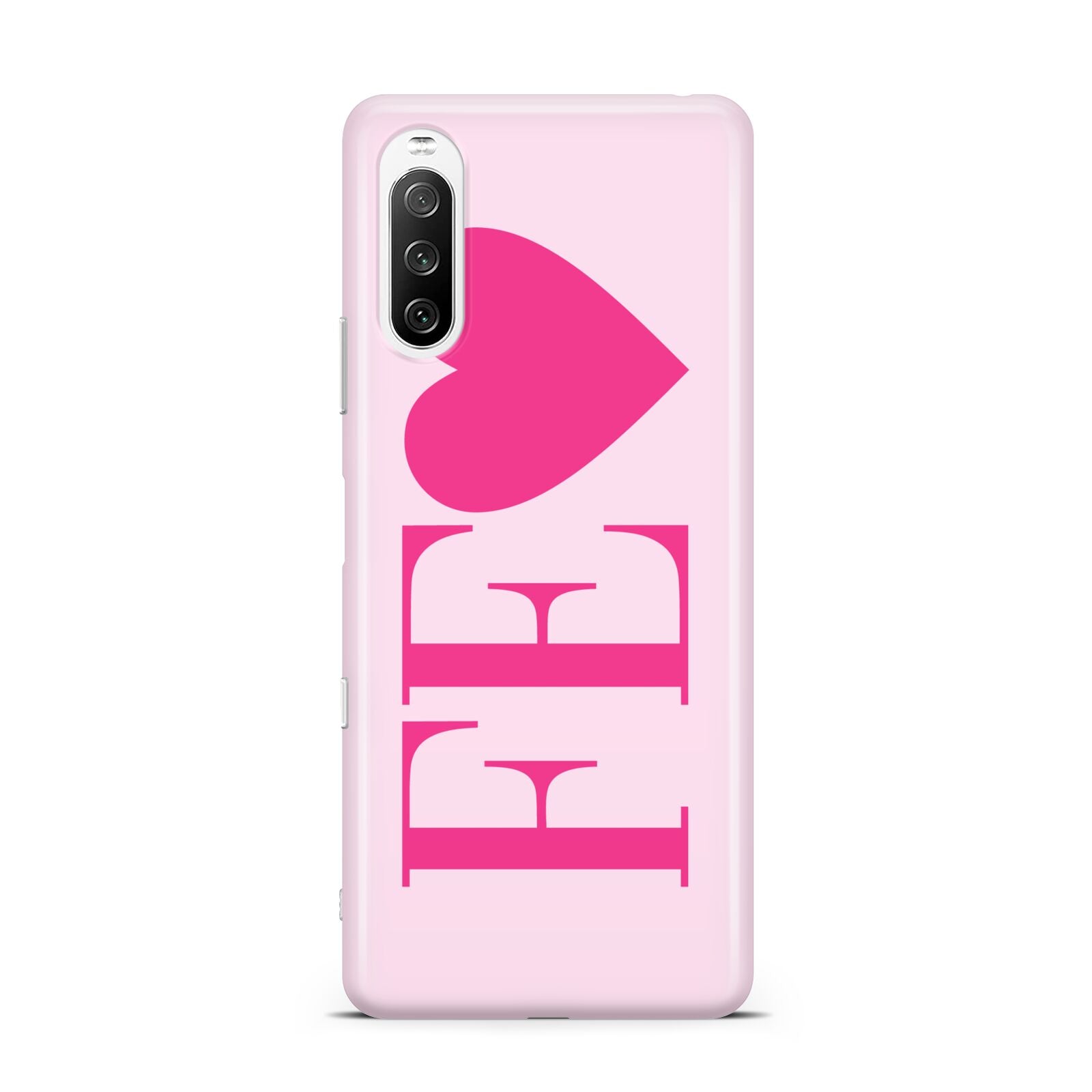 Personalised Pink Initials Heart Sony Xperia 10 III Case