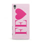 Personalised Pink Initials Heart Sony Xperia Case