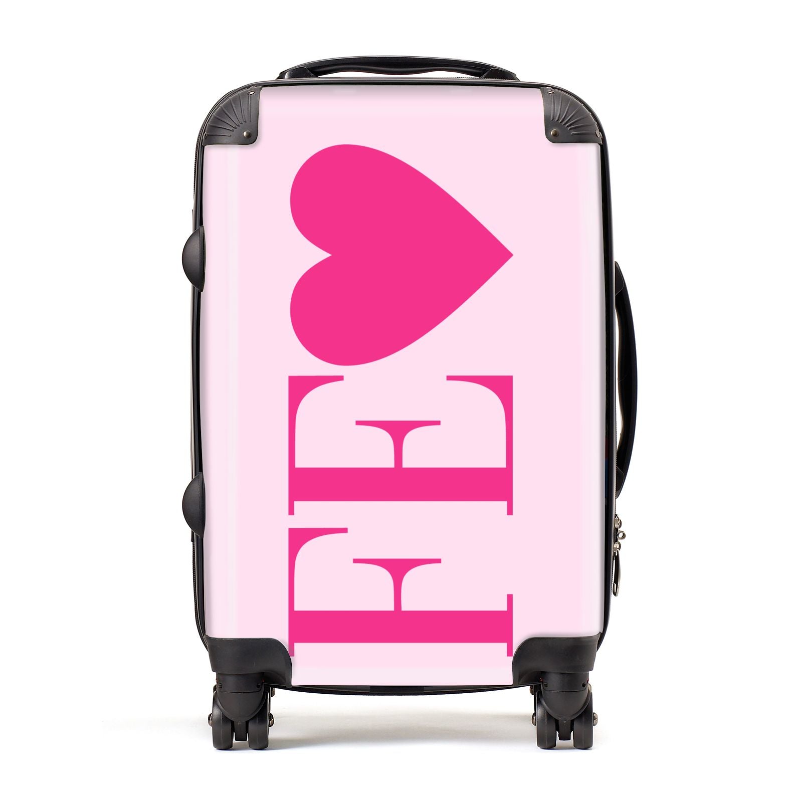Personalised Pink Initials Heart Suitcase