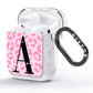 Personalised Pink Leopard Print AirPods Glitter Case Side Image