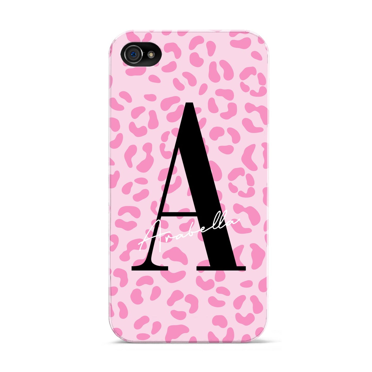 Personalised Pink Leopard Print Apple iPhone 4s Case