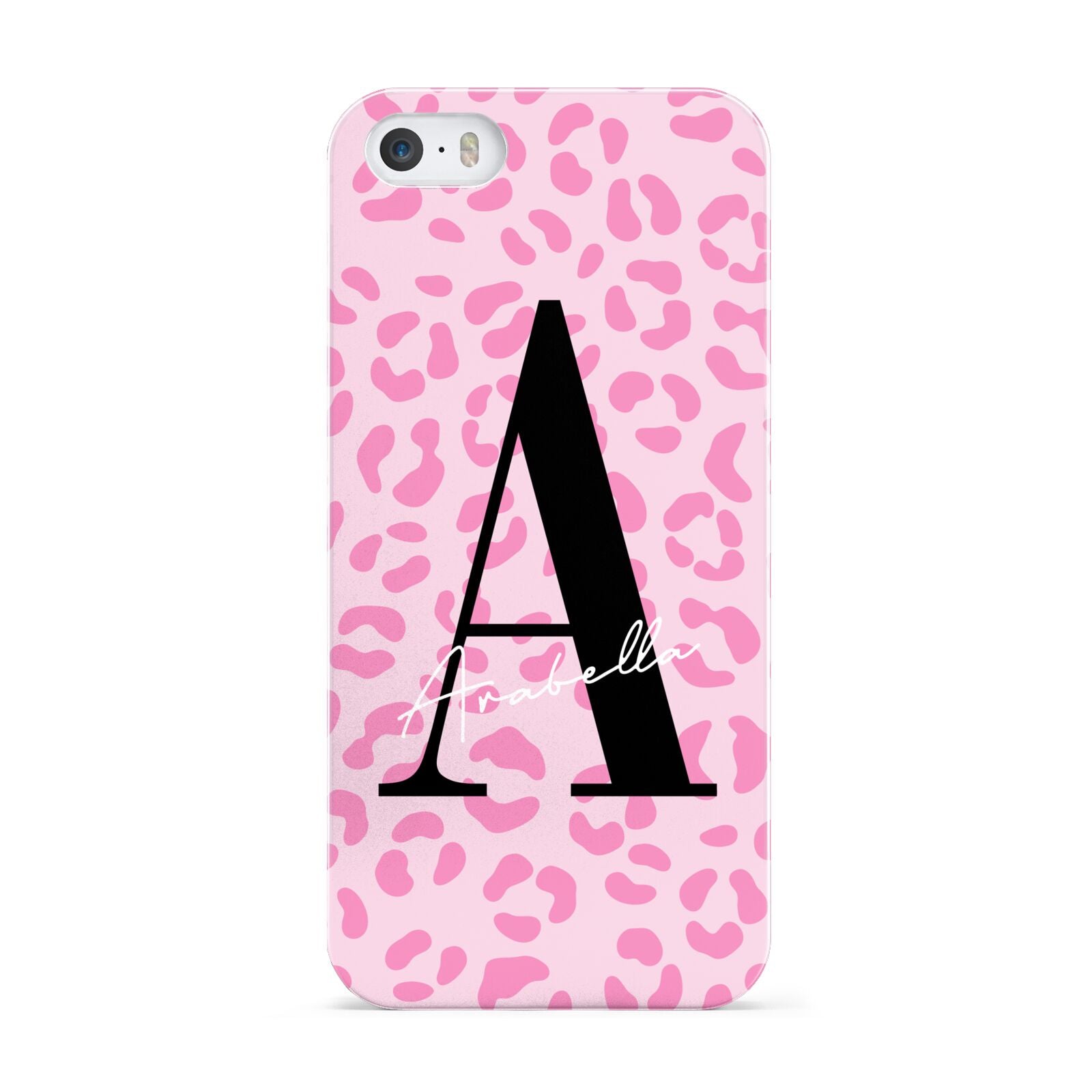 Personalised Pink Leopard Print Apple iPhone 5 Case