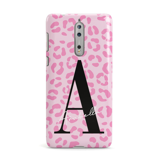 Personalised Pink Leopard Print Nokia Case