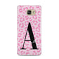 Personalised Pink Leopard Print Samsung Galaxy A5 2016 Case on gold phone
