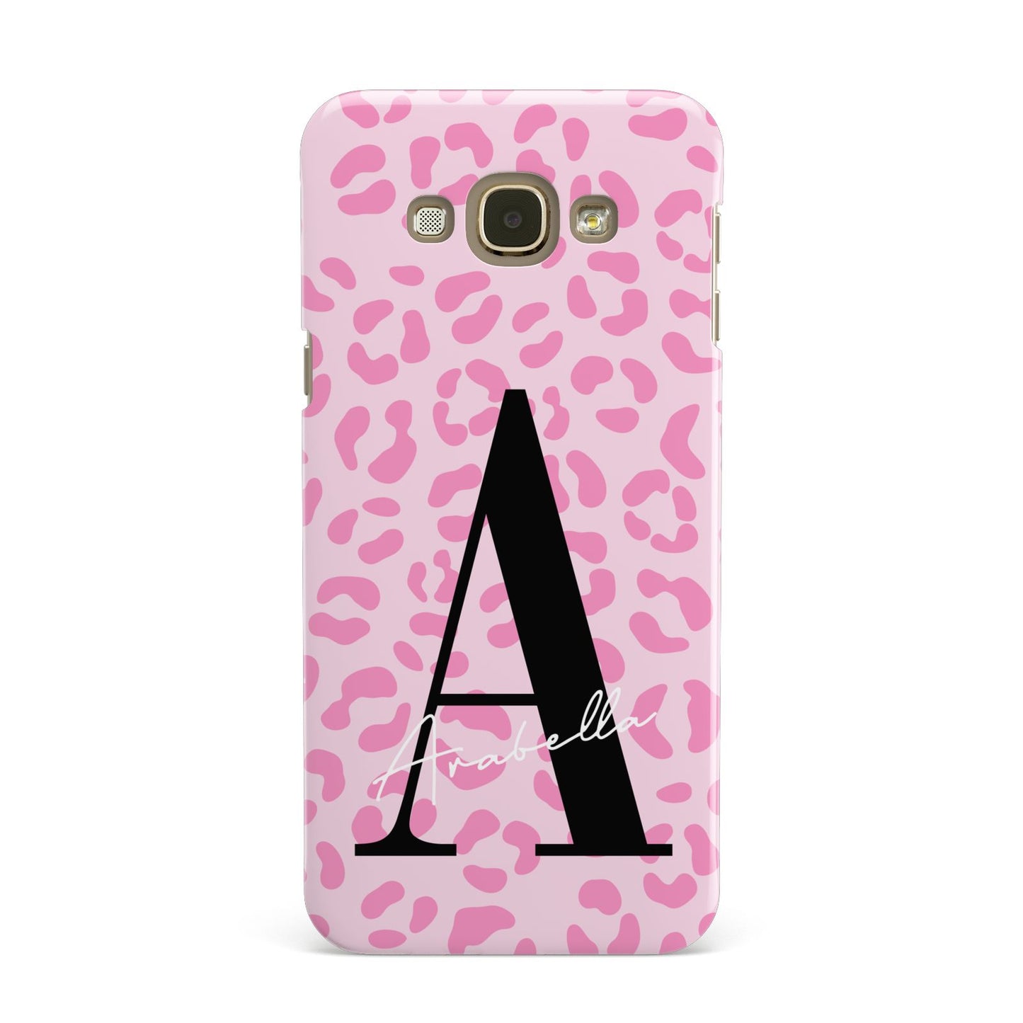 Personalised Pink Leopard Print Samsung Galaxy A8 Case