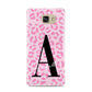Personalised Pink Leopard Print Samsung Galaxy A9 2016 Case on gold phone