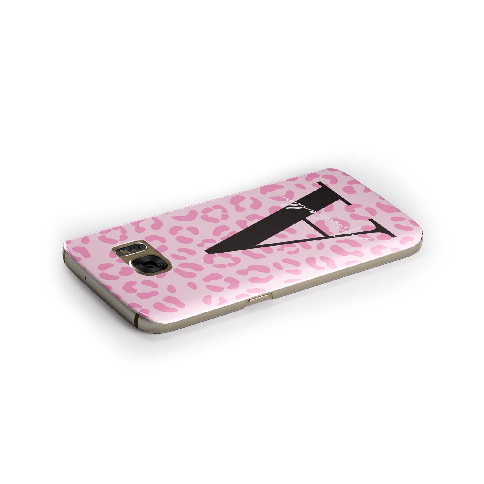 Personalised Pink Leopard Print Samsung Galaxy Case Side Close Up