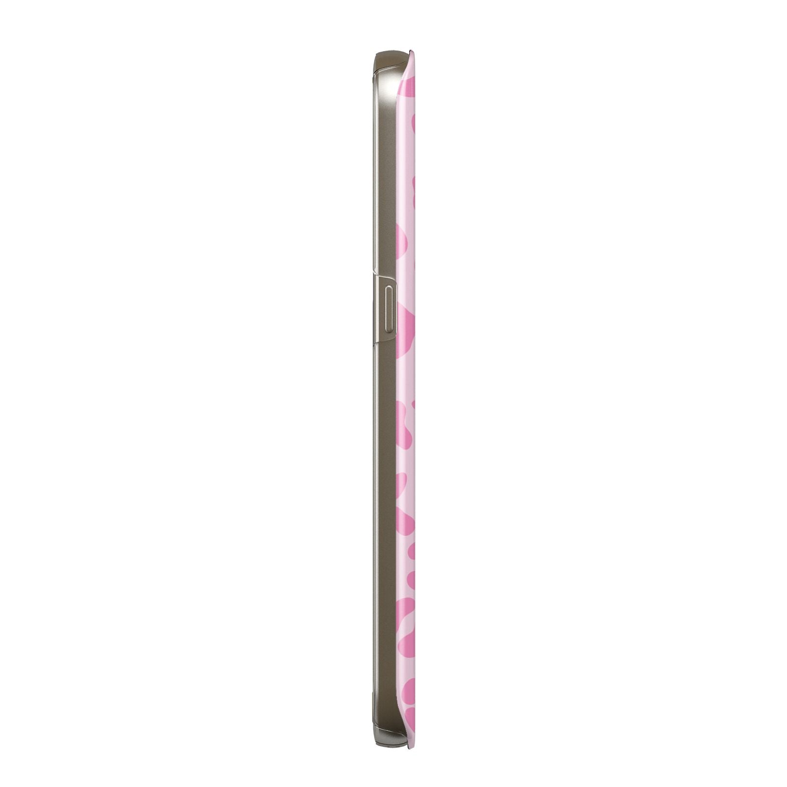 Personalised Pink Leopard Print Samsung Galaxy Case Side View