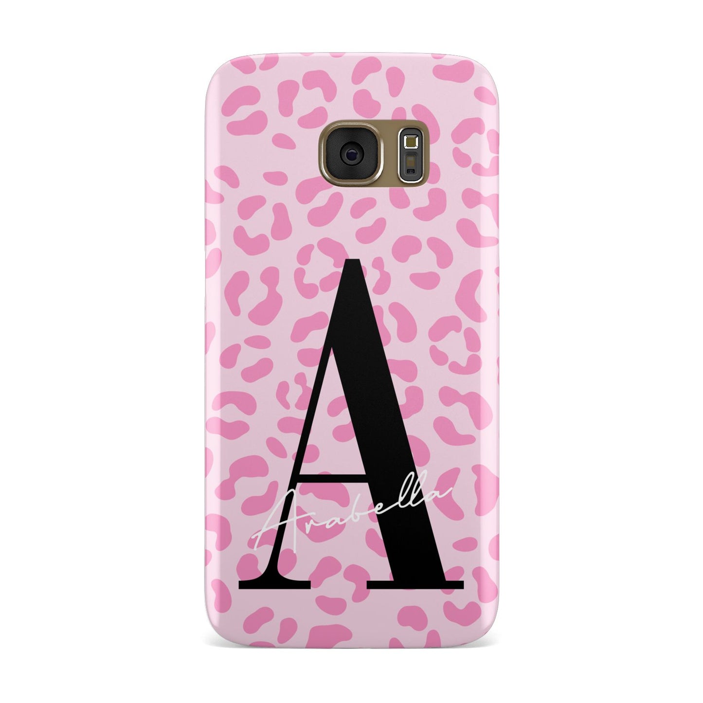 Personalised Pink Leopard Print Samsung Galaxy Case