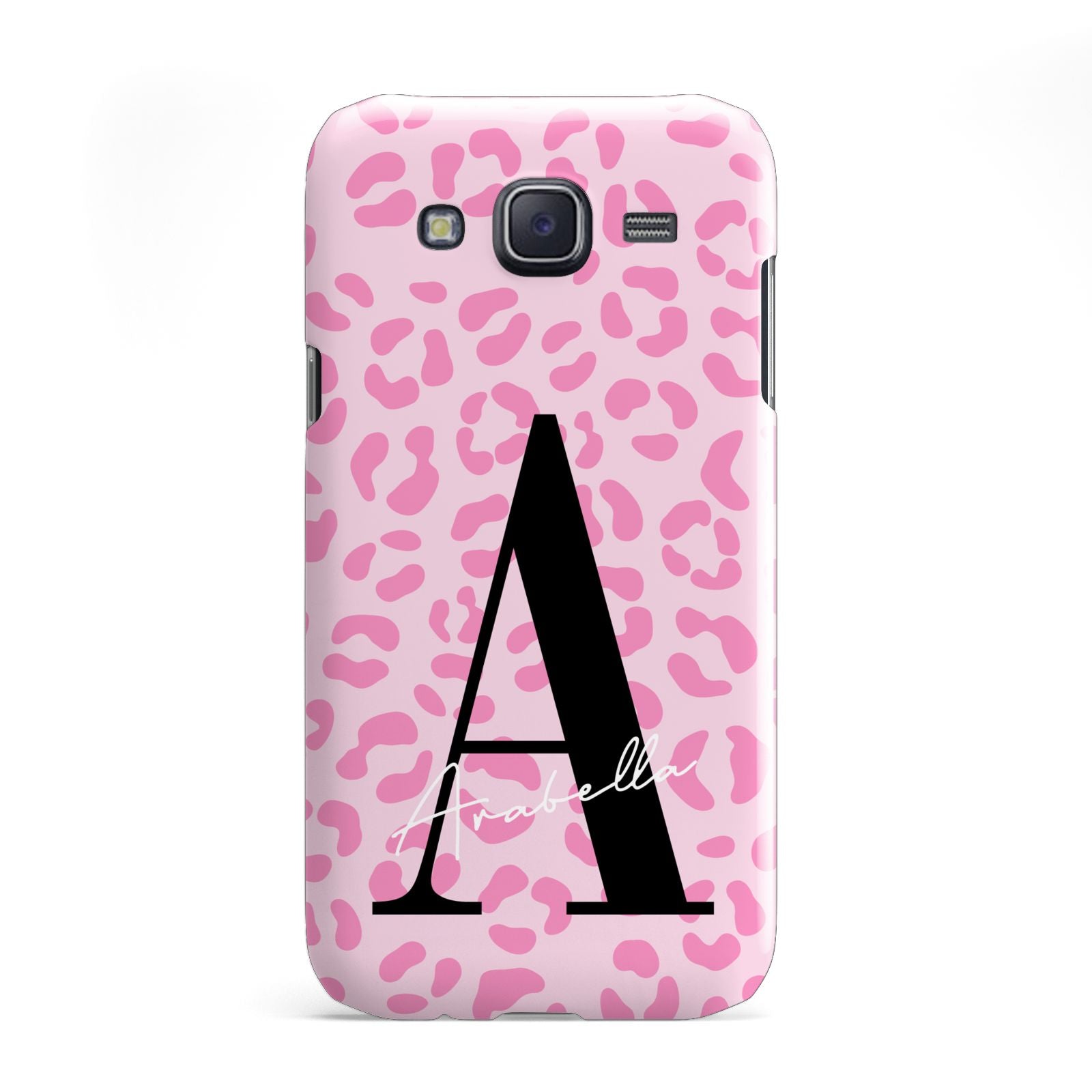 Personalised Pink Leopard Print Samsung Galaxy J5 Case