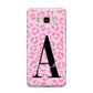 Personalised Pink Leopard Print Samsung Galaxy J7 2016 Case on gold phone