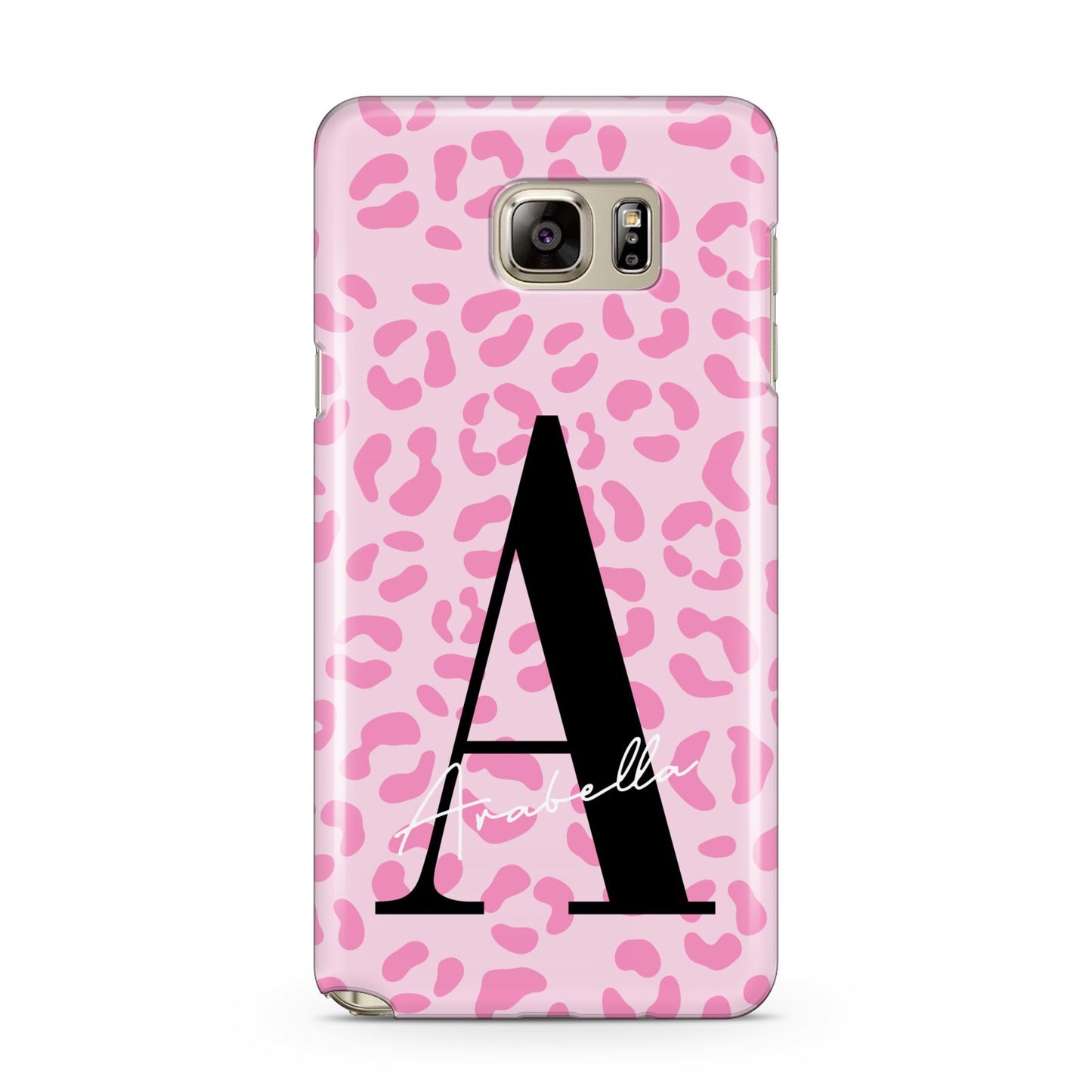 Personalised Pink Leopard Print Samsung Galaxy Note 5 Case