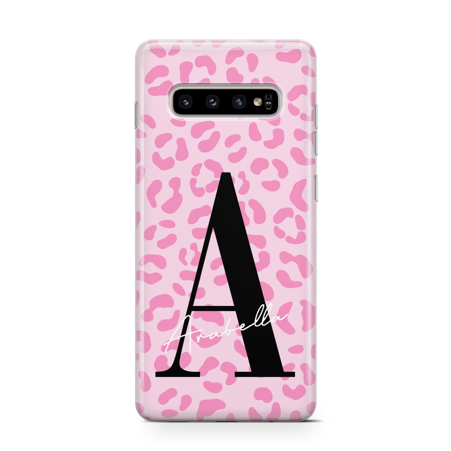 Personalised Pink Leopard Print Samsung Galaxy S10 Case