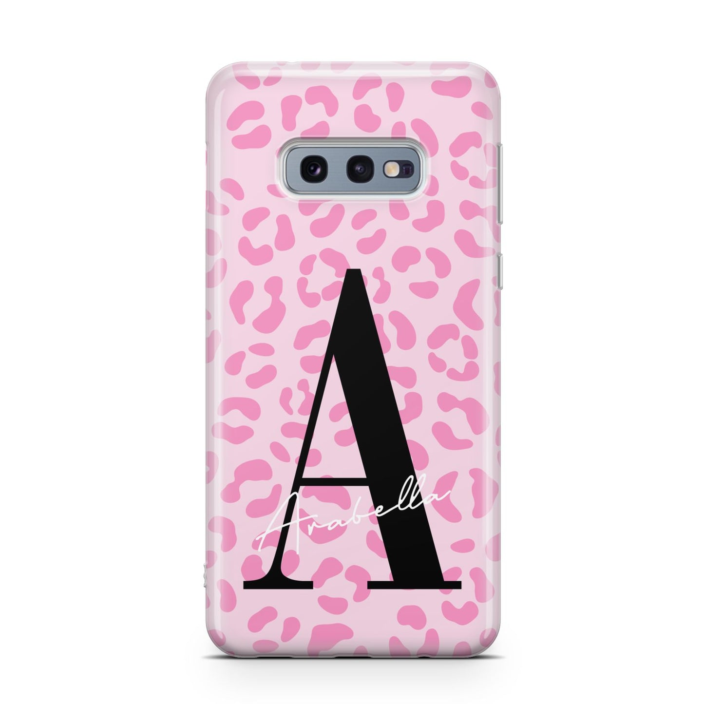 Personalised Pink Leopard Print Samsung Galaxy S10E Case