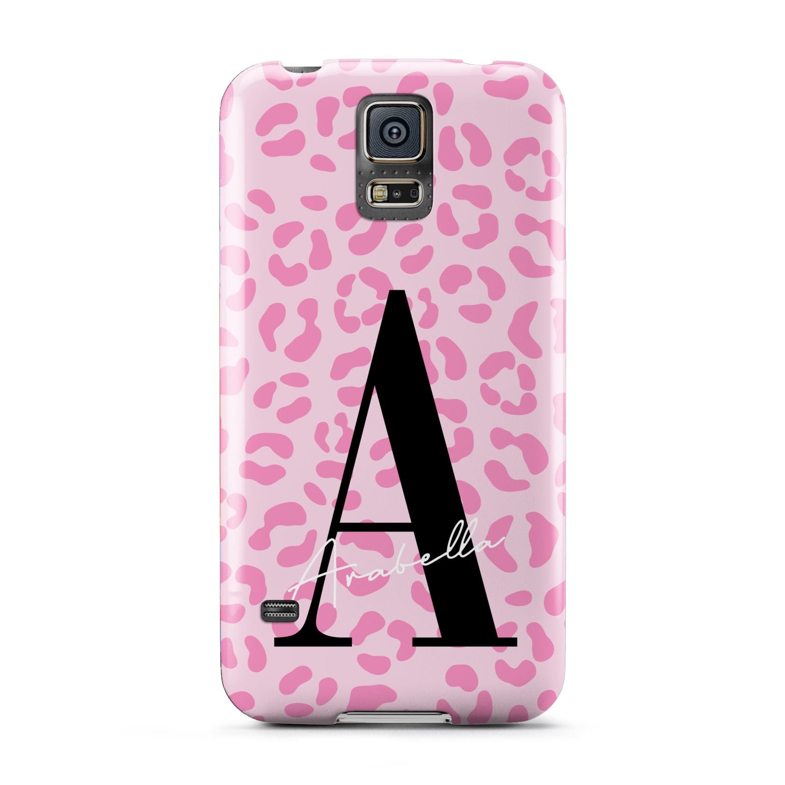 Personalised Pink Leopard Print Samsung Galaxy S5 Case