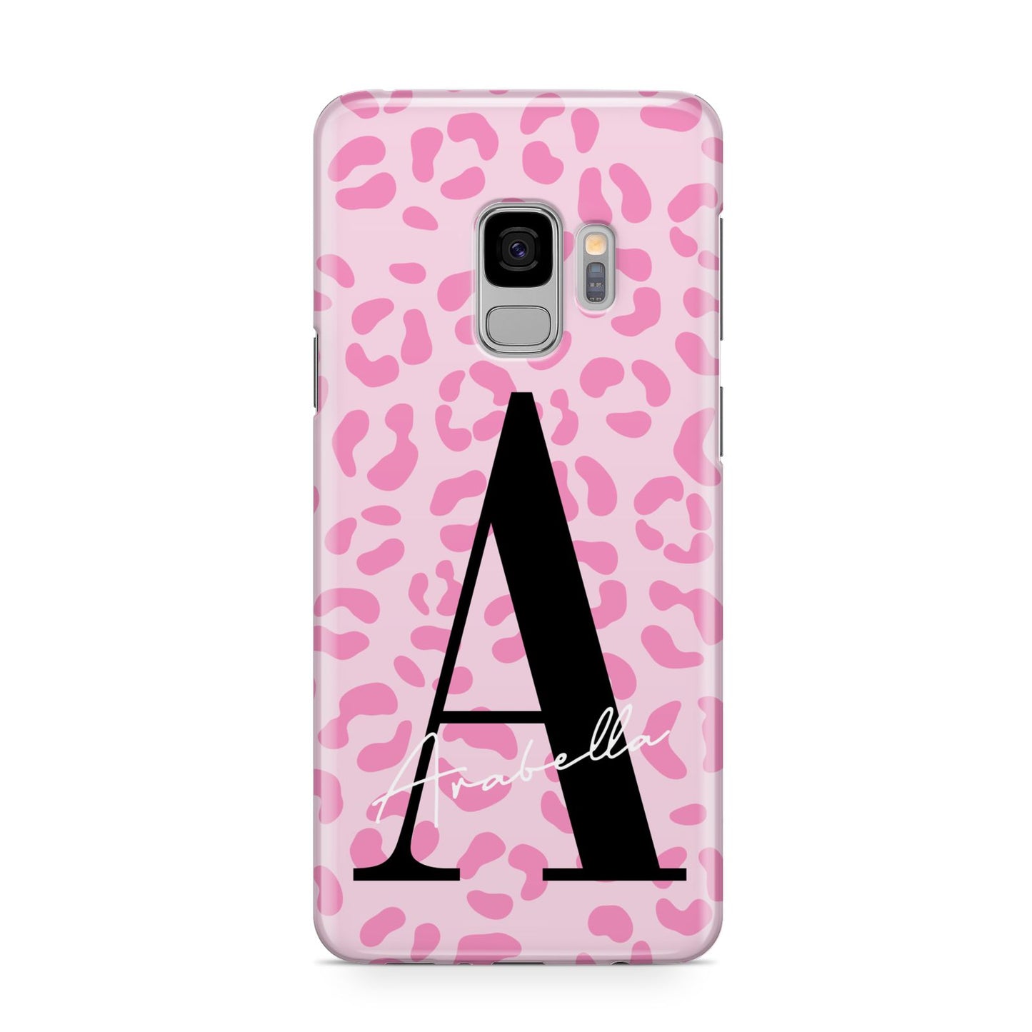 Personalised Pink Leopard Print Samsung Galaxy S9 Case