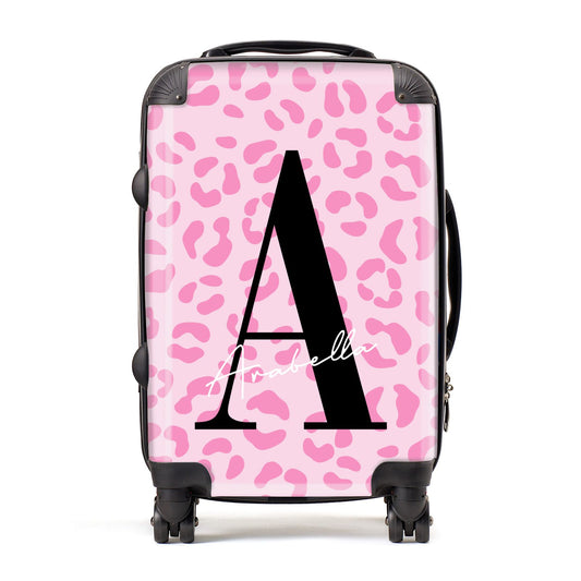 Personalised Pink Leopard Print Suitcase