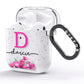 Personalised Pink Lilies AirPods Glitter Case Side Image
