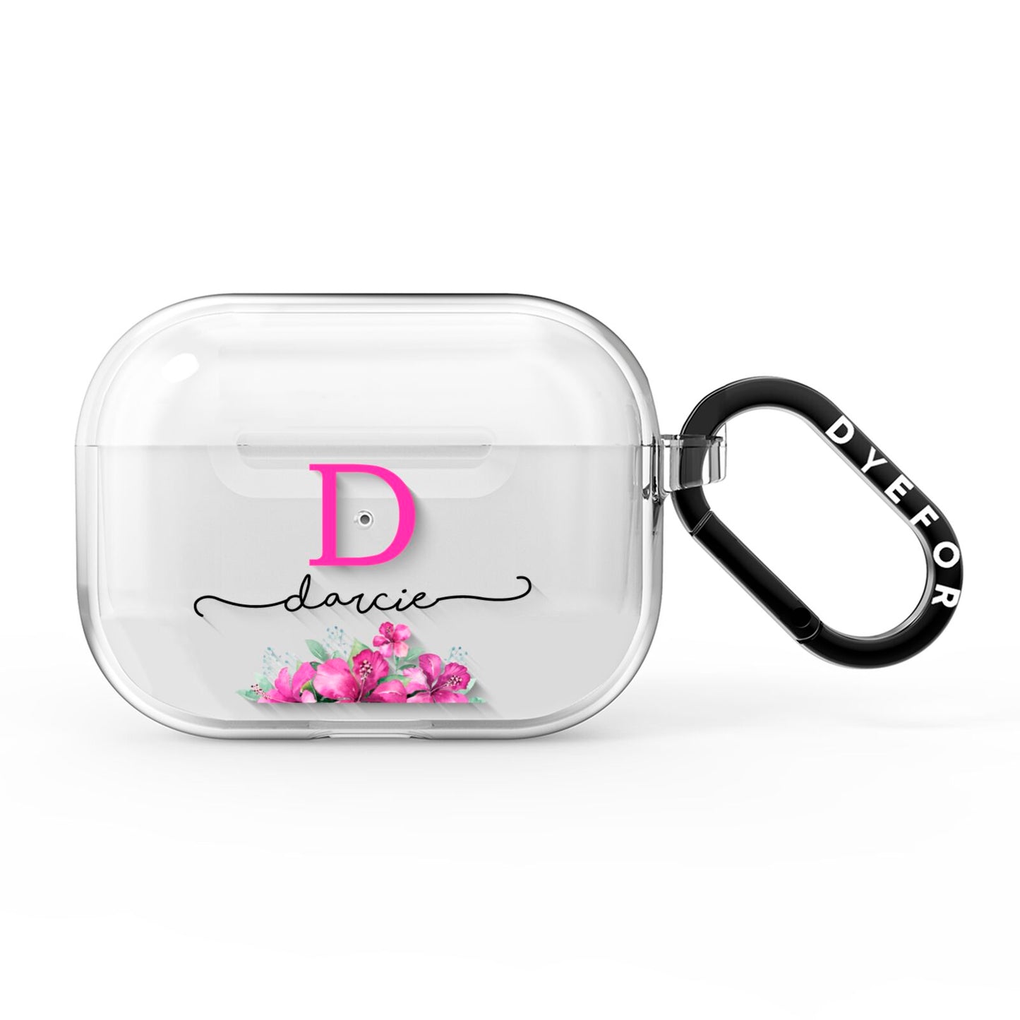 Personalised Pink Lilies AirPods Pro Clear Case