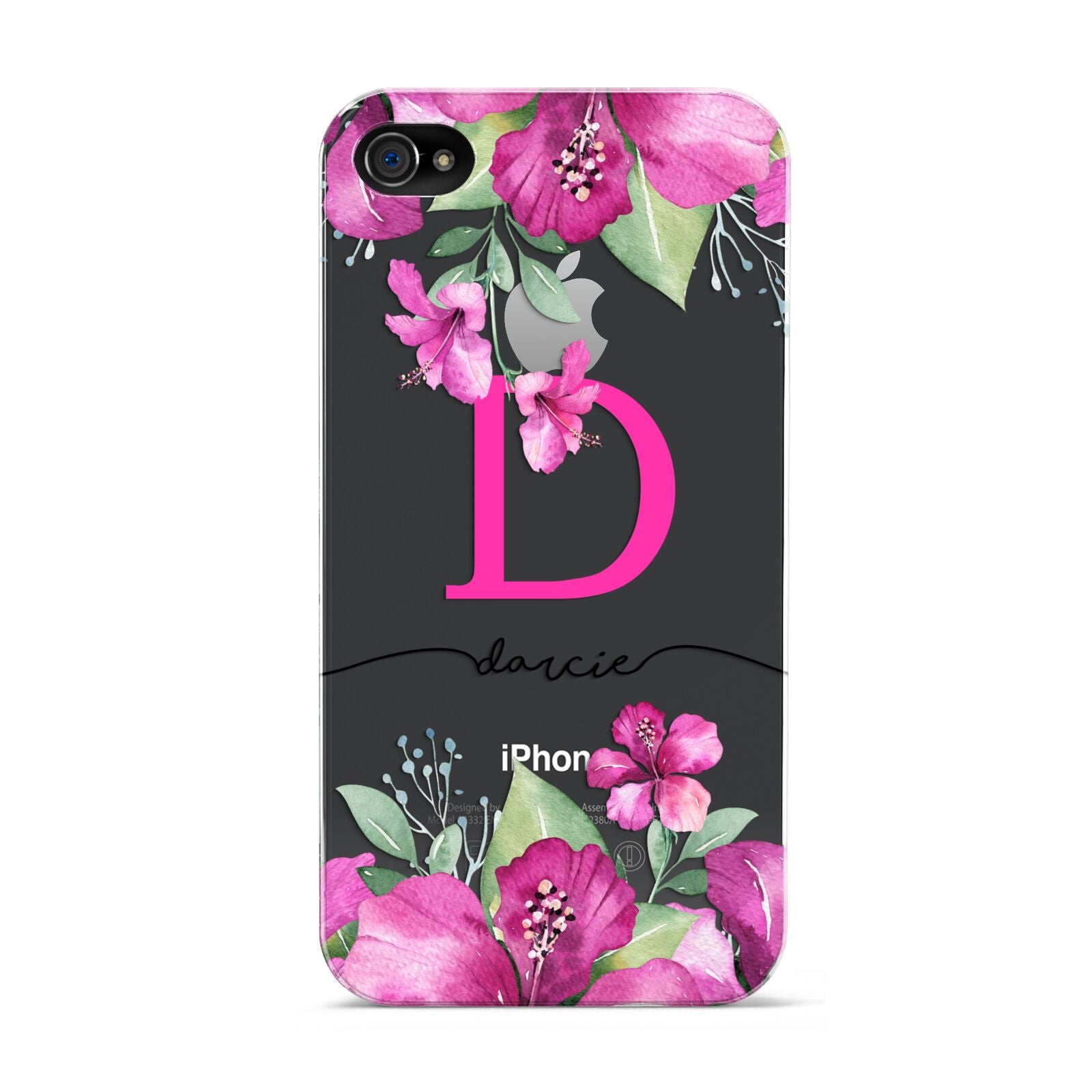 Personalised Pink Lilies Apple iPhone 4s Case