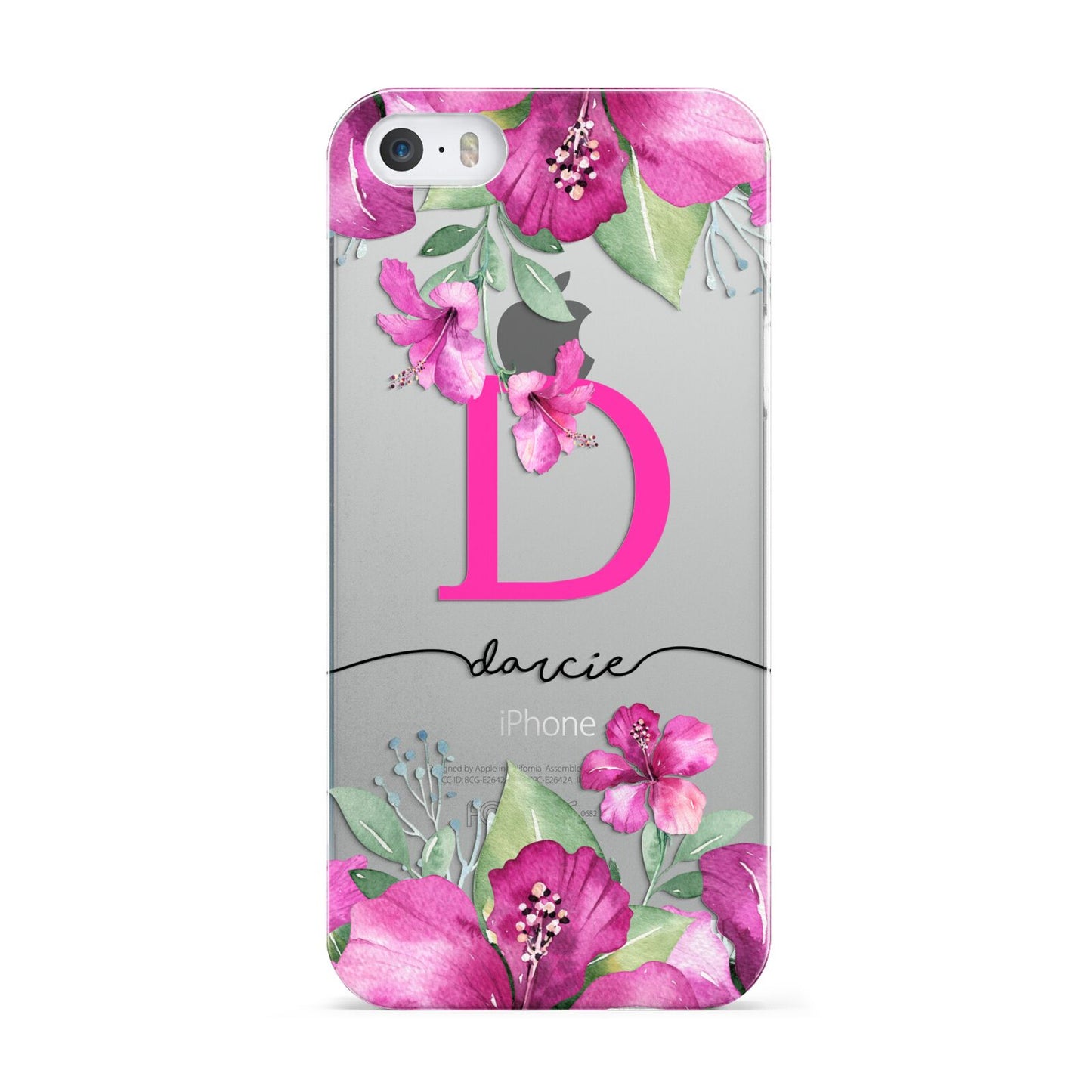 Personalised Pink Lilies Apple iPhone 5 Case