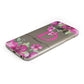Personalised Pink Lilies Samsung Galaxy Case Bottom Cutout